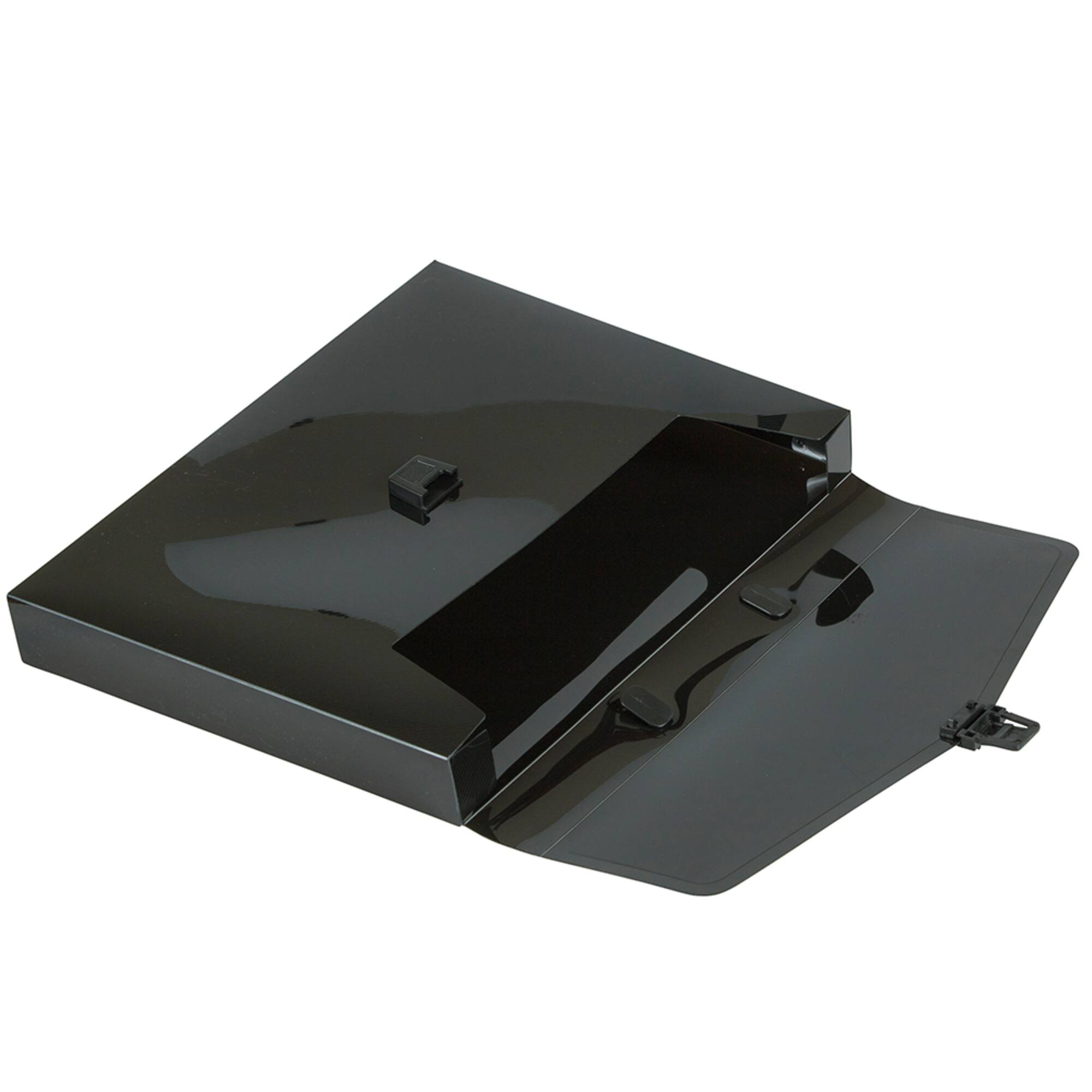 JAM Paper Black Plastic Portfolio Briefcase with Handles 12" x 9.5"